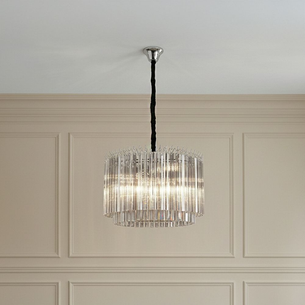 Cindy 12 Light Glass Chandelier 60cm -Smoke glass