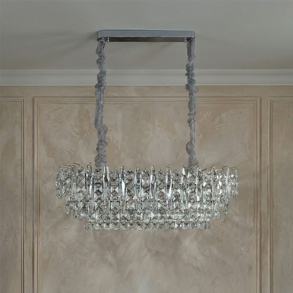 Amira 13-Light Crystal Chandelier - Chrome - 85 cm
