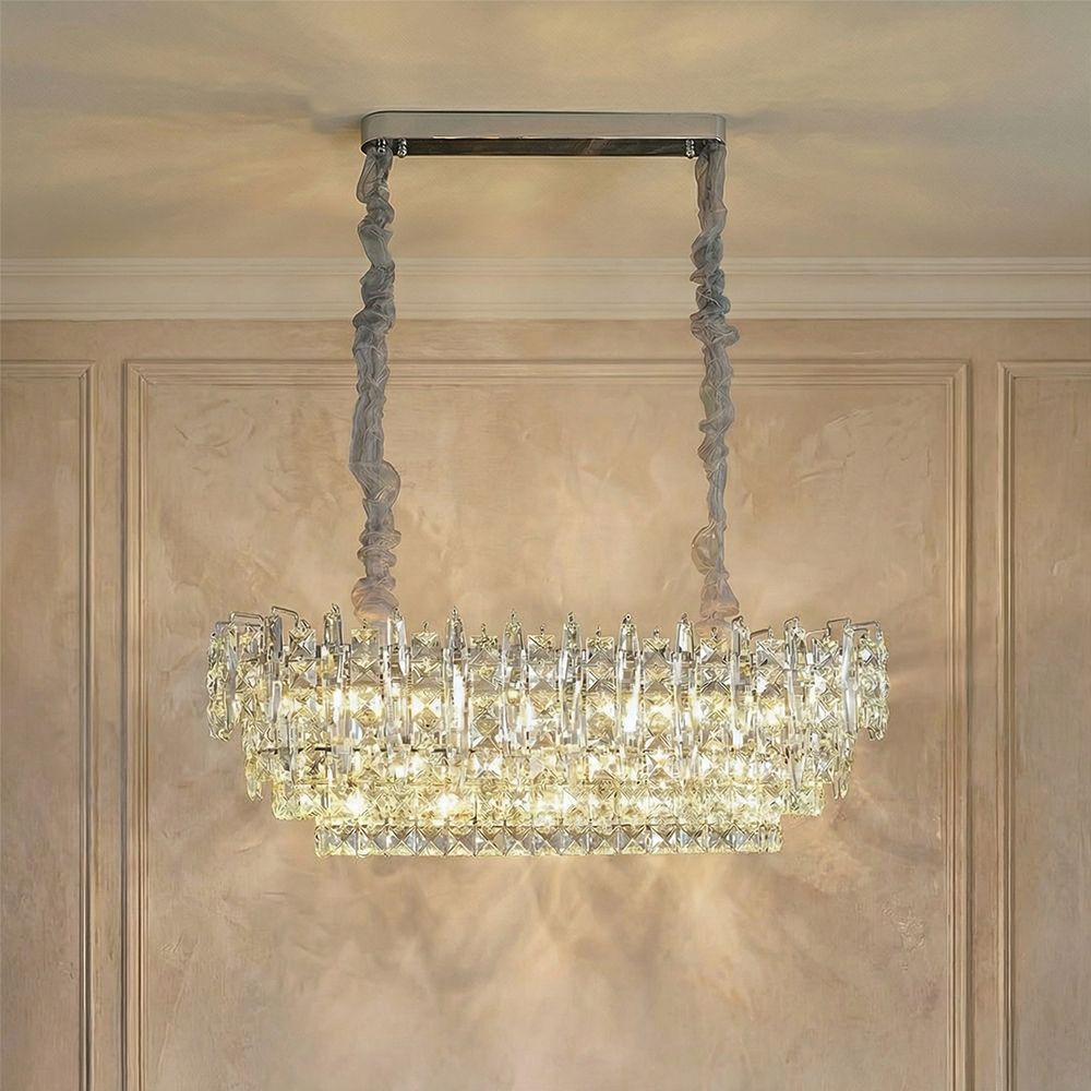 Amira 13-Light Crystal Chandelier - Chrome - 85 cm