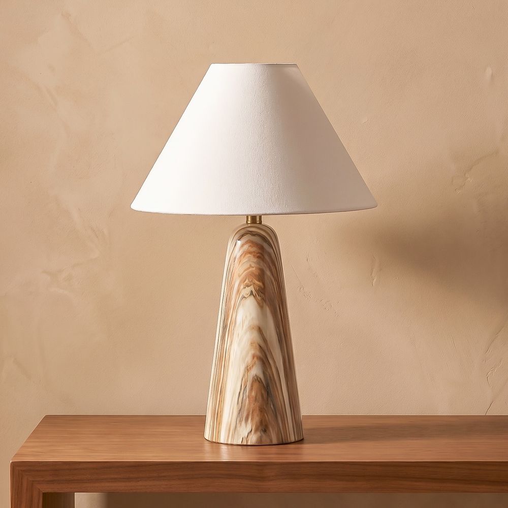 Rosso Marble Table Lamp - 47cm