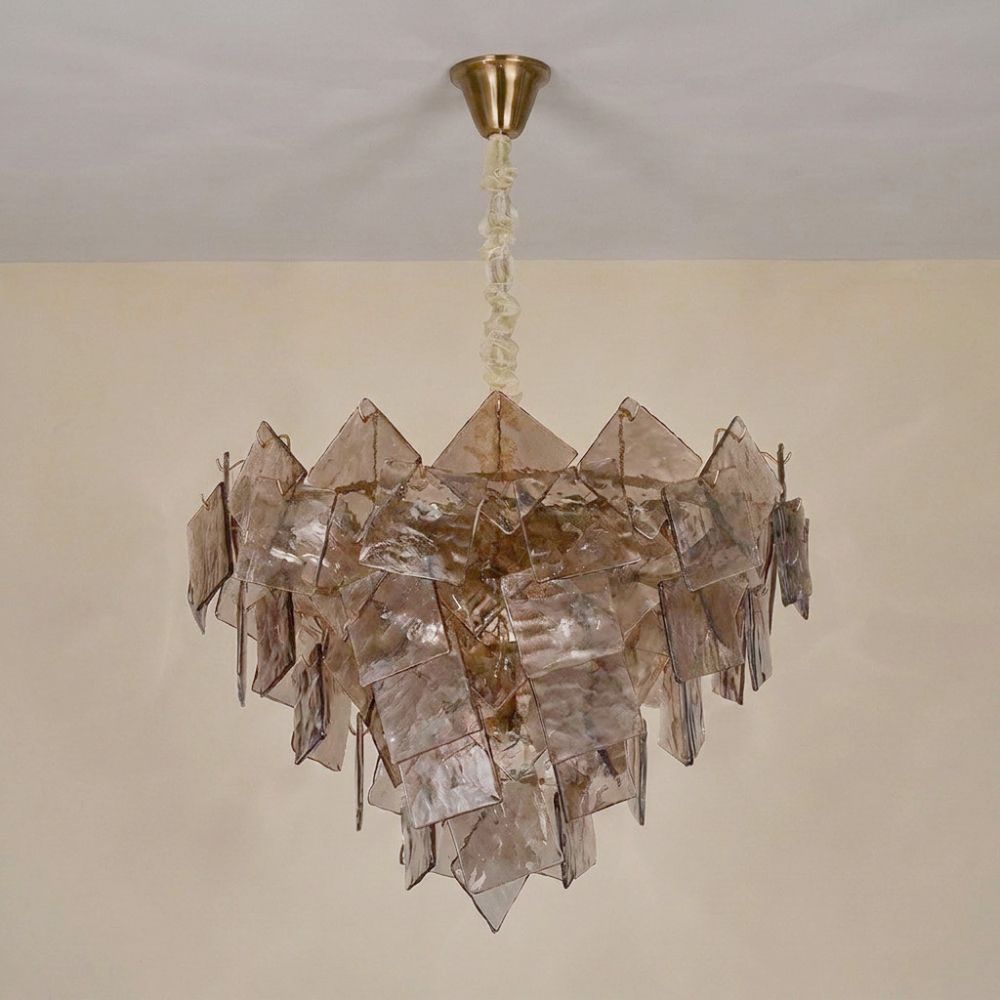 Brussels 20 Lights Modern Murano Glass Chandelier Brass Gold -80 cm