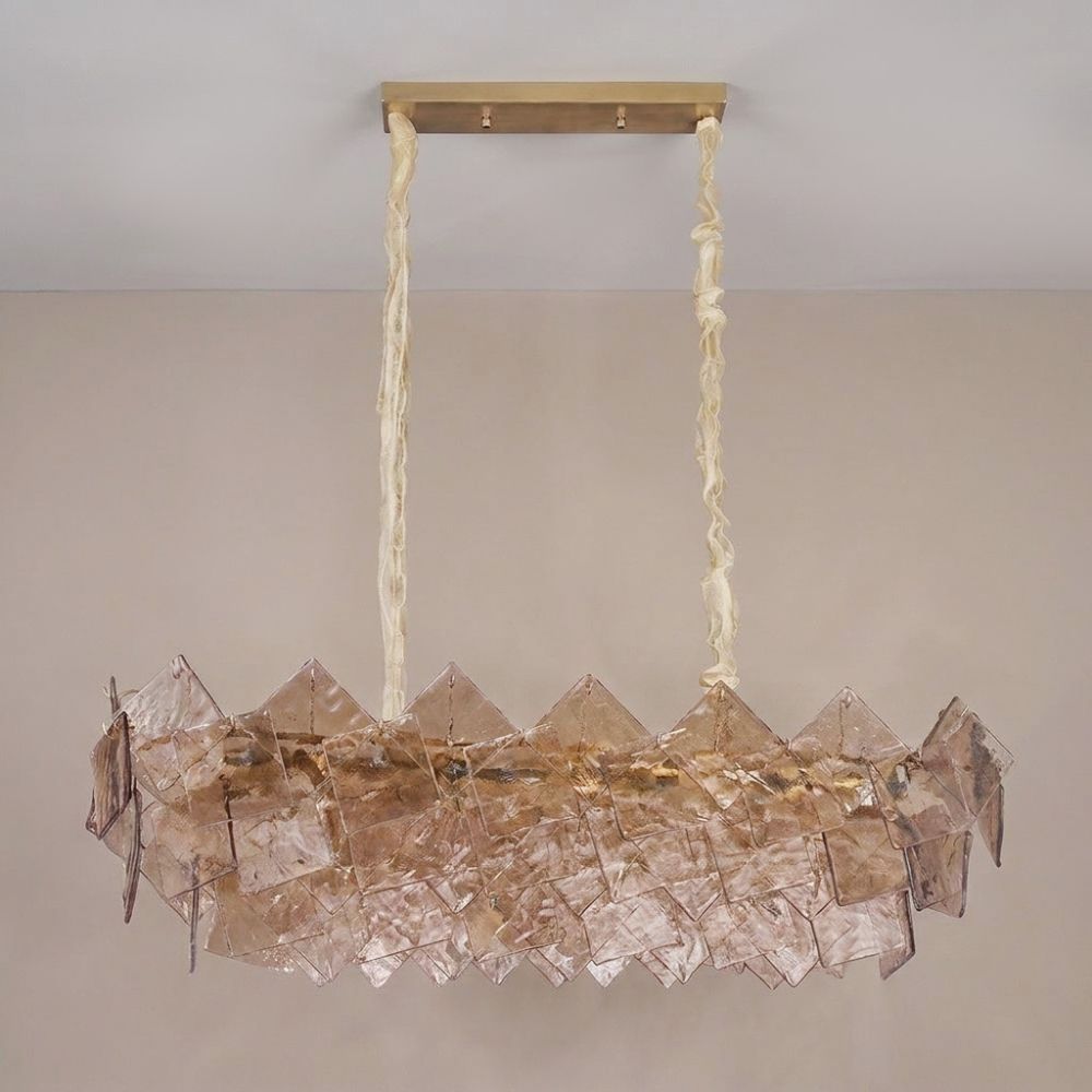 Brussels 16 Lights Modern Murano Glass Chandelier Brass Gold -120 cm