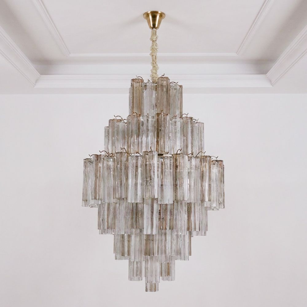 Finland 24 Lights Modern Murano Glass Jumbo Chandelier ChampagneGold Clear -80 cm