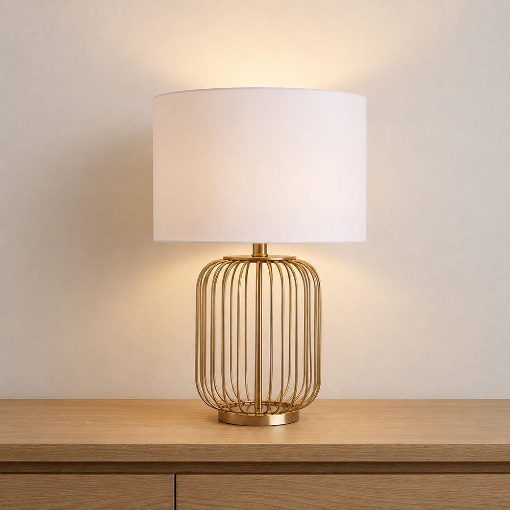 Jonathan Metal & Linen Table Lamp Copper