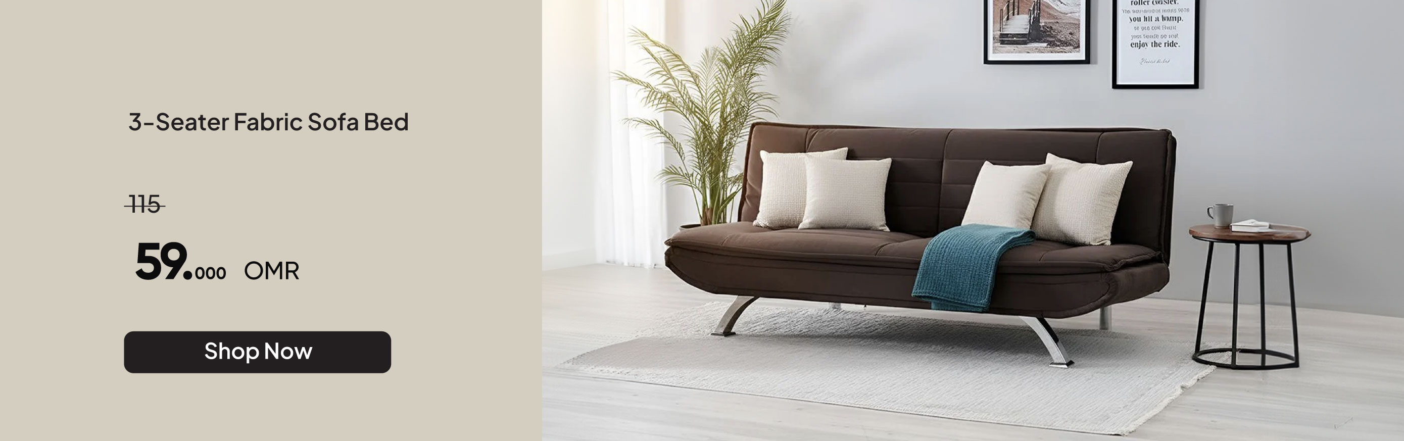 NYHRO26-LR-CB- 3-S Fabric Sofa Bed