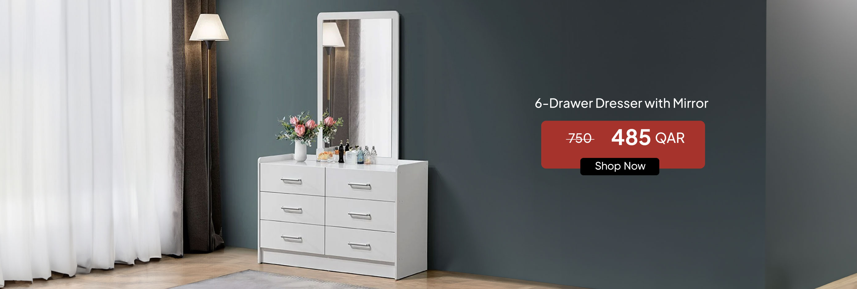 NYOQ25-CB-BRA-6-Drawer Dresserw/Mir