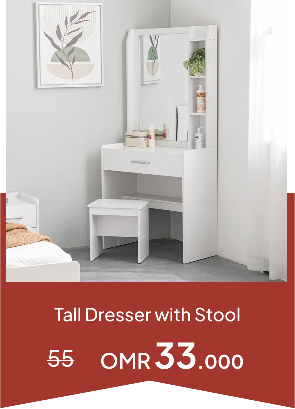YECSO25-SD-Tall Dresser with Stool