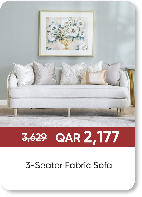 MSQ25-SD- 3-Seater Fabric Sof