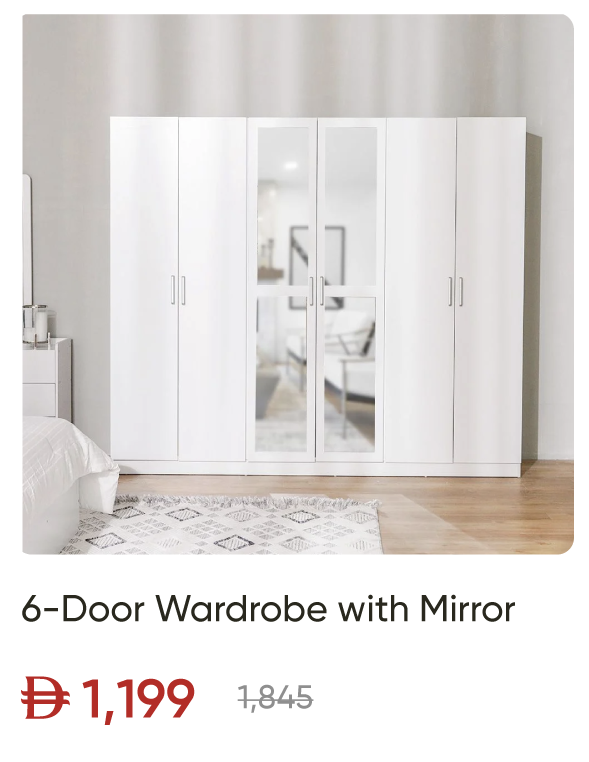 EHU-SD-6-Door Wardrobe with Mirror