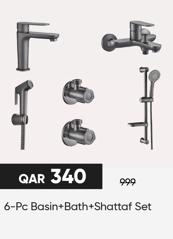 HFQ25-SD-6-P Basin+Bath+Shattaf Set