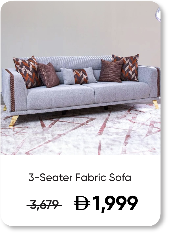 HFU25-SD-Roma 3-Seater Fabric Sofa