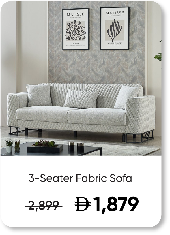 HFU25-SD-Elegance 3-Seater FabSofa