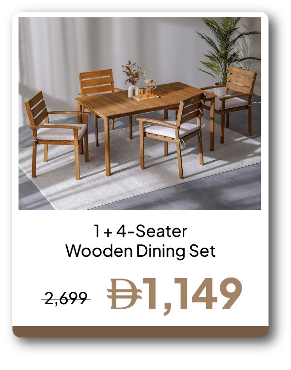 PRU26-GLP-SD-1+4S Wooden Dining Set