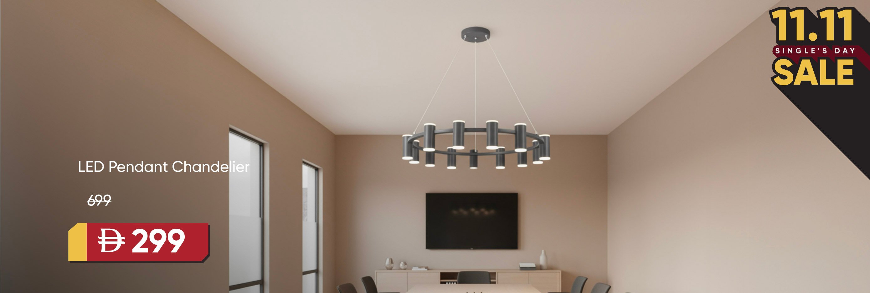 11:11U25-LT-CB-LED Pend Chandelier
