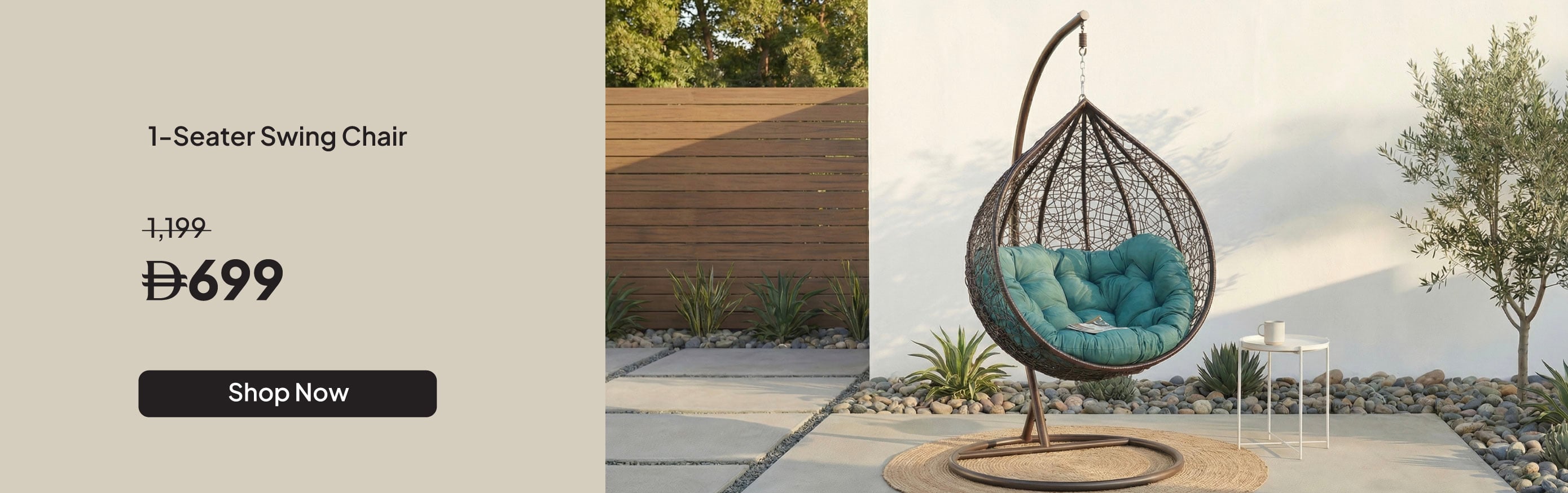 U26-Garden-Alfa 1-Seater Swing Chai