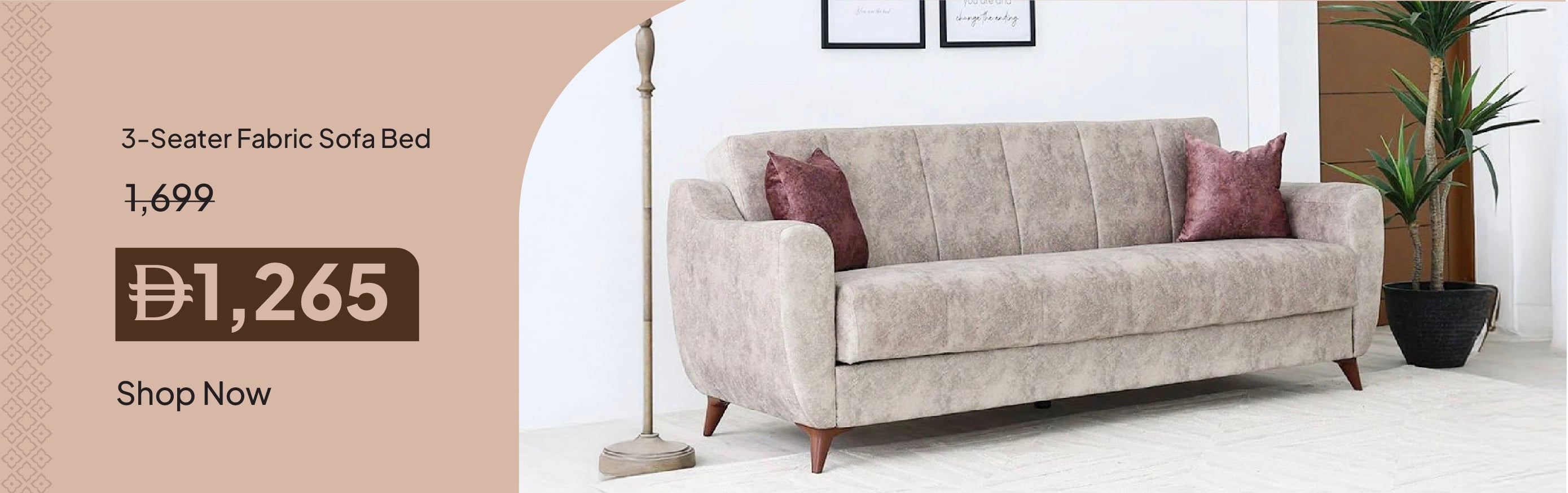 PRU26-LR-King 3-Seater Fabric Sofa