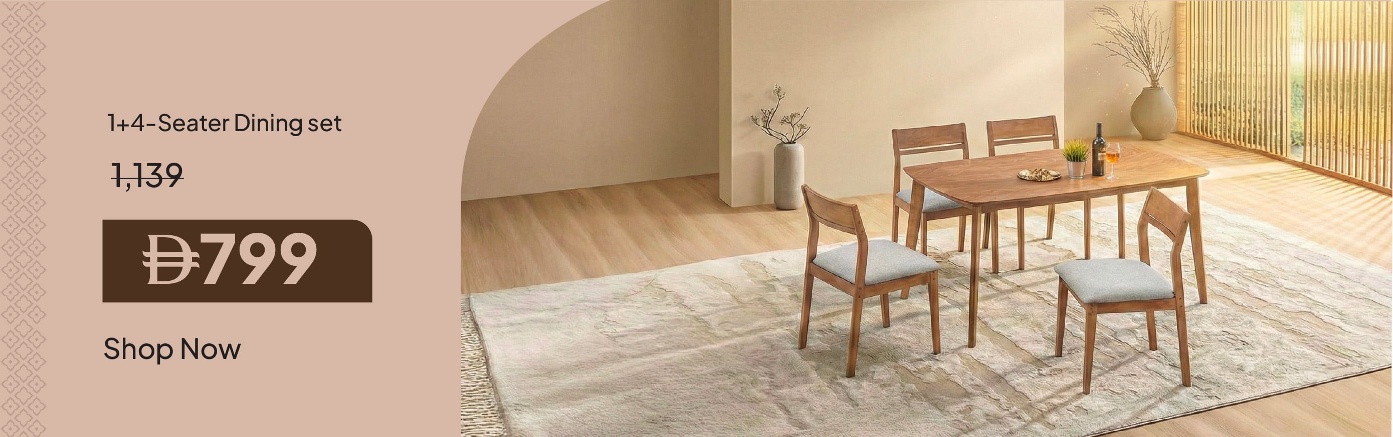 PRU26-Dining-Mervil 1+4 Dining Set