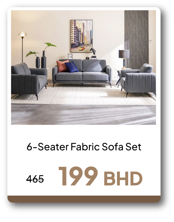 PRB26-SDF-6-Seater Fabric Sofa Set