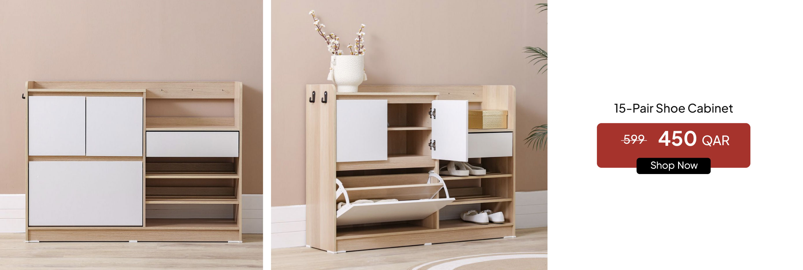 NYOQ25-FA-CB-15-Pair Shoe Cabinet