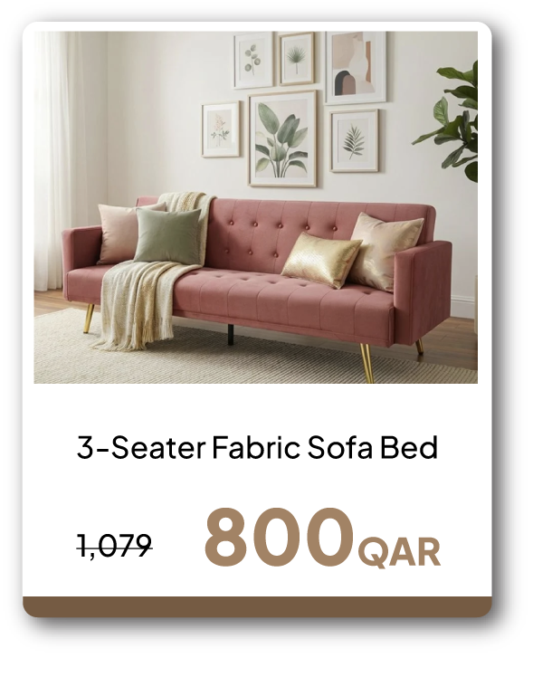 ROQ26-SD-3-Seater Fabric Sofa Bed