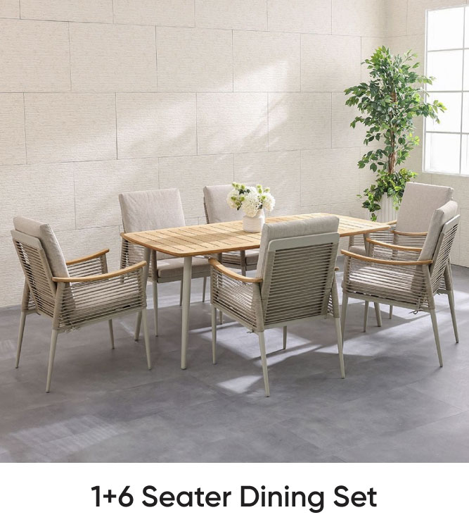 G-LP-OD Dining-4B-1+6S Dining Set
