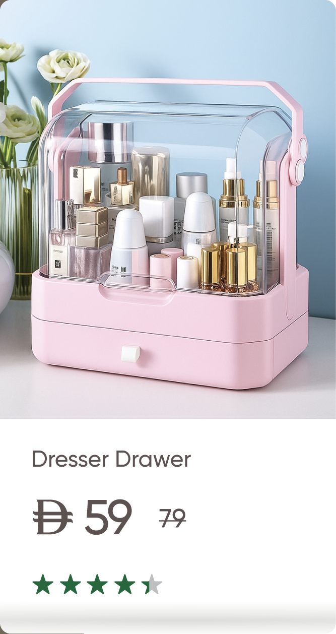 U25-Organizer Blk-Dresser Drawer