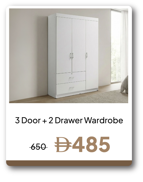 UPR26-SD-3 Door+2 Drawer Wardrobe