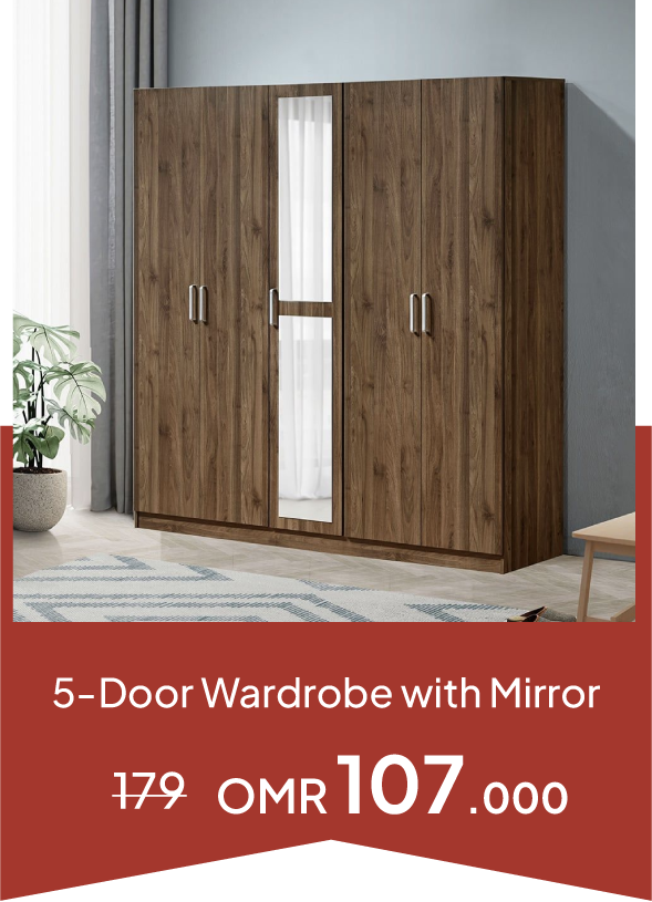 YECSO25-SD-5-Door Wardrobe wiMirror