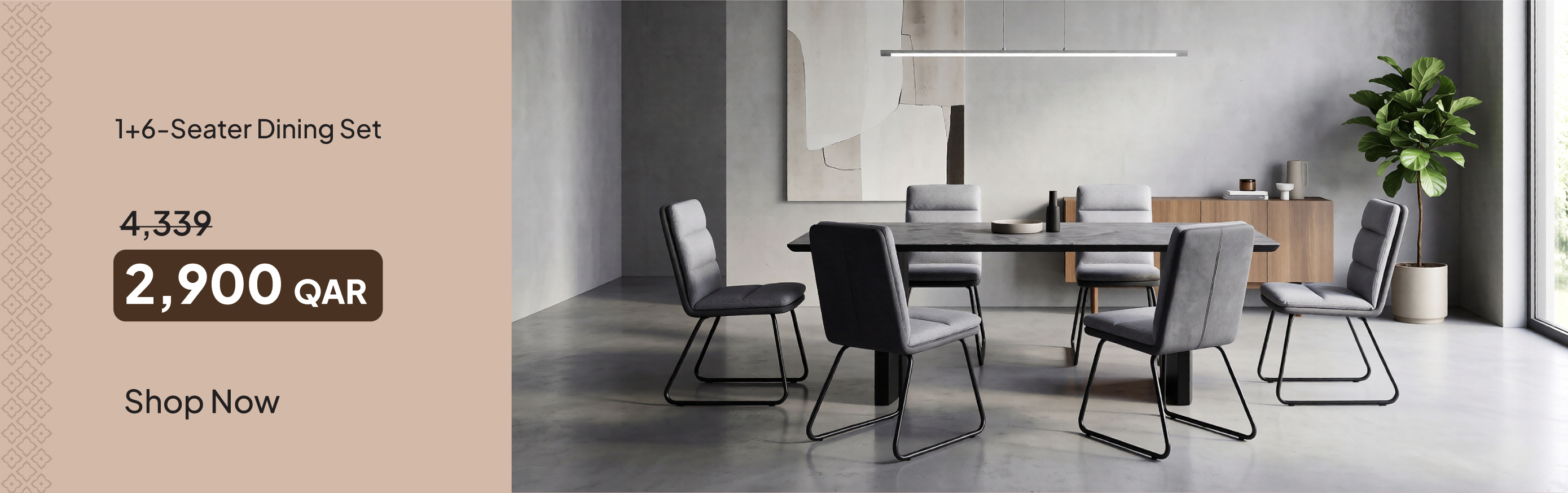 ROQ26-CB-DR-1+6-Seater Dining Set