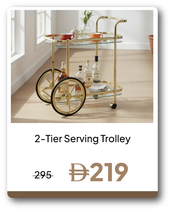 UPR26-SD-2-Tier Serving Trolley