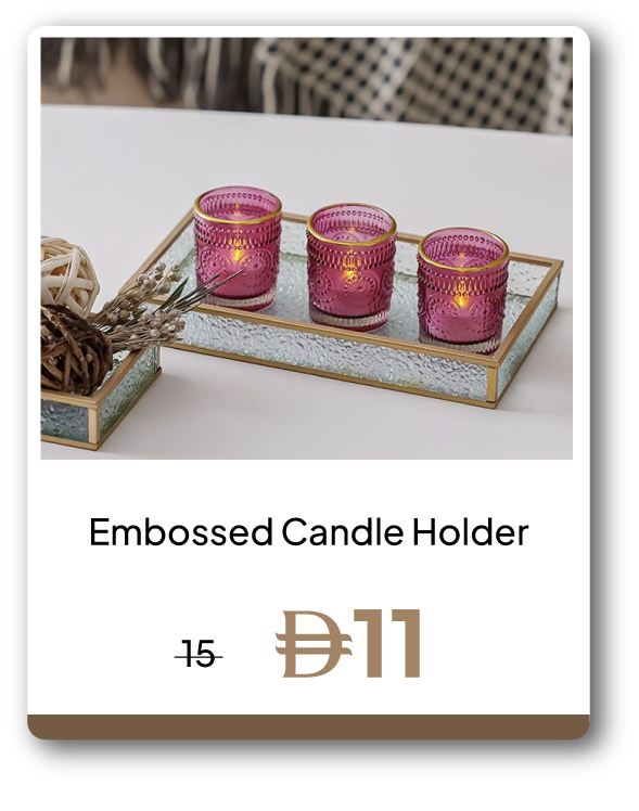 PRU26-SD-C&C-Embossed Candle Holder