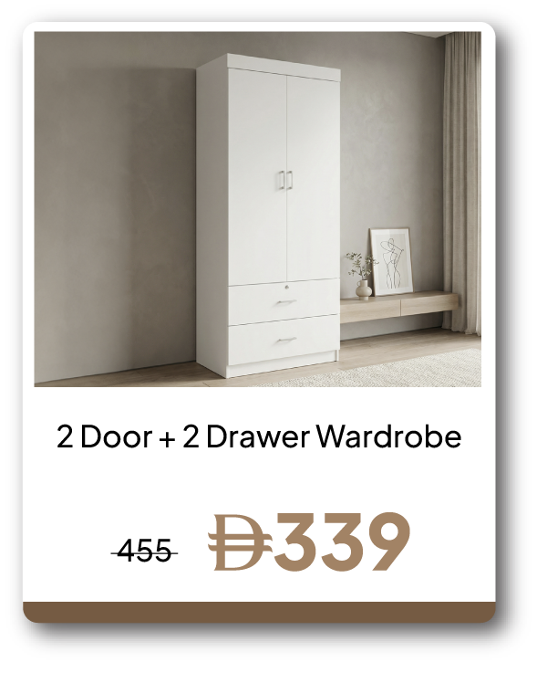 UPR26-SD-2 Door + 2 Drawer Wardrobe