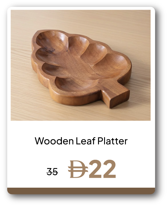 PRU26-SD-C&C-Wooden Leaf Platter