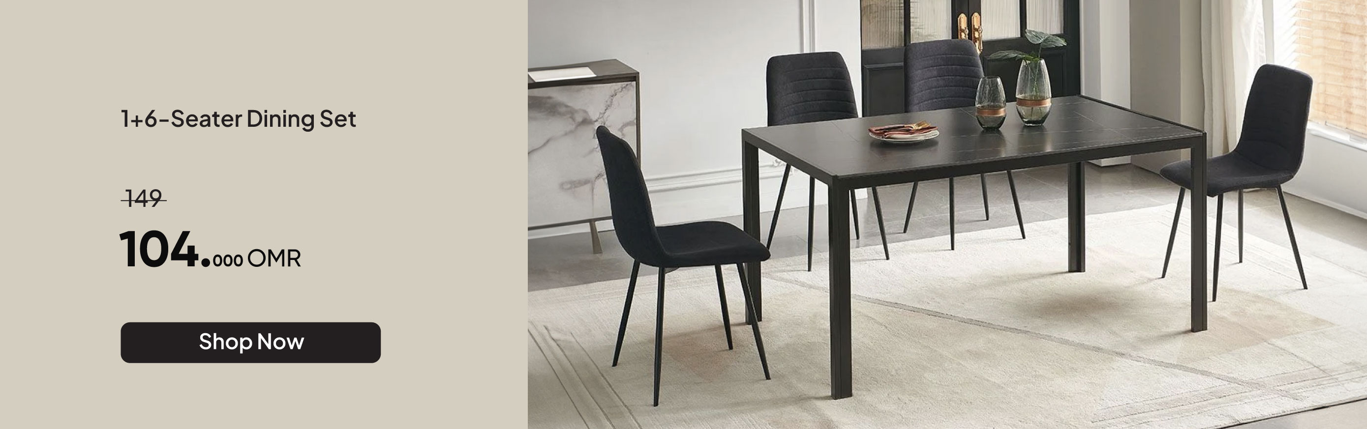 NYHRO25-DR-1+6-Seater Dining Se