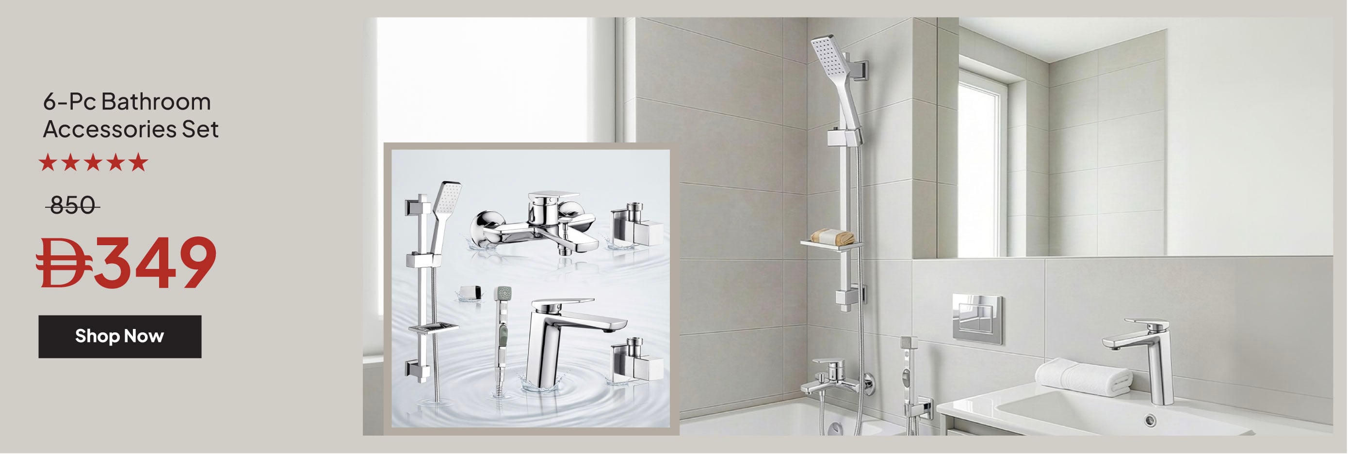 YECSU25-ST-CB-6-Pc Bathroom Acc Set