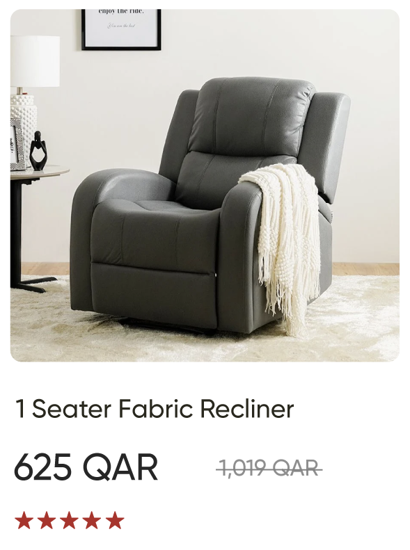 ESOQ-SD-1 Seater Fabric Recliner