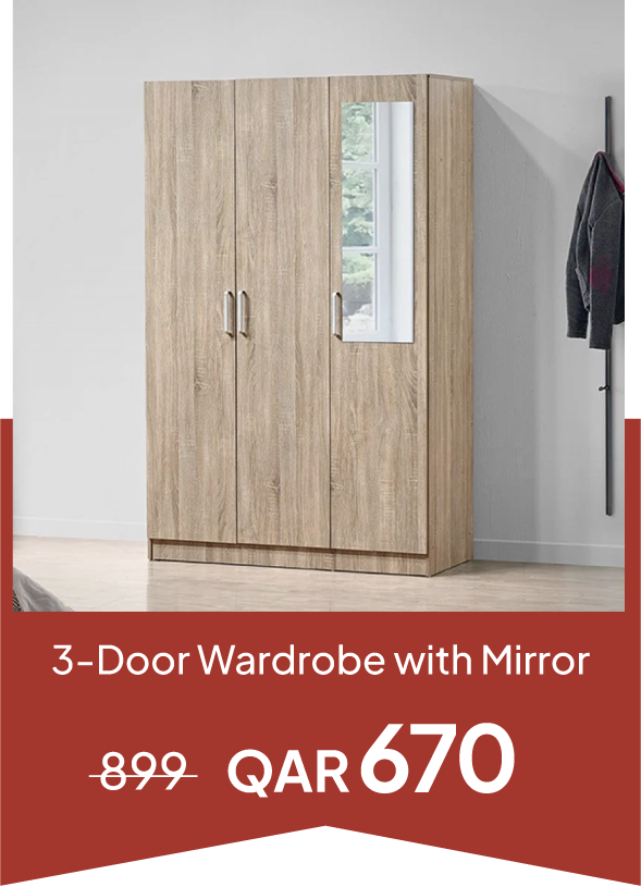 NYOQ25-SD-3-Door Wardrobe with Mirr