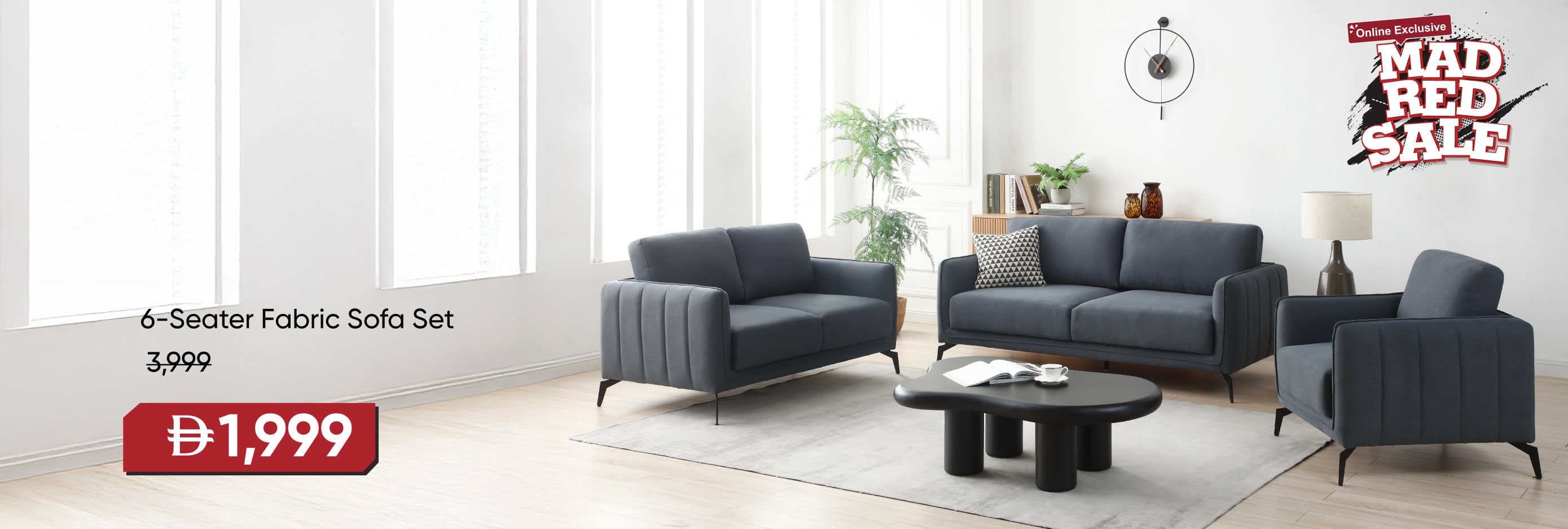 MRSSU25-LR-CB-6S Fabric Sofa Set 