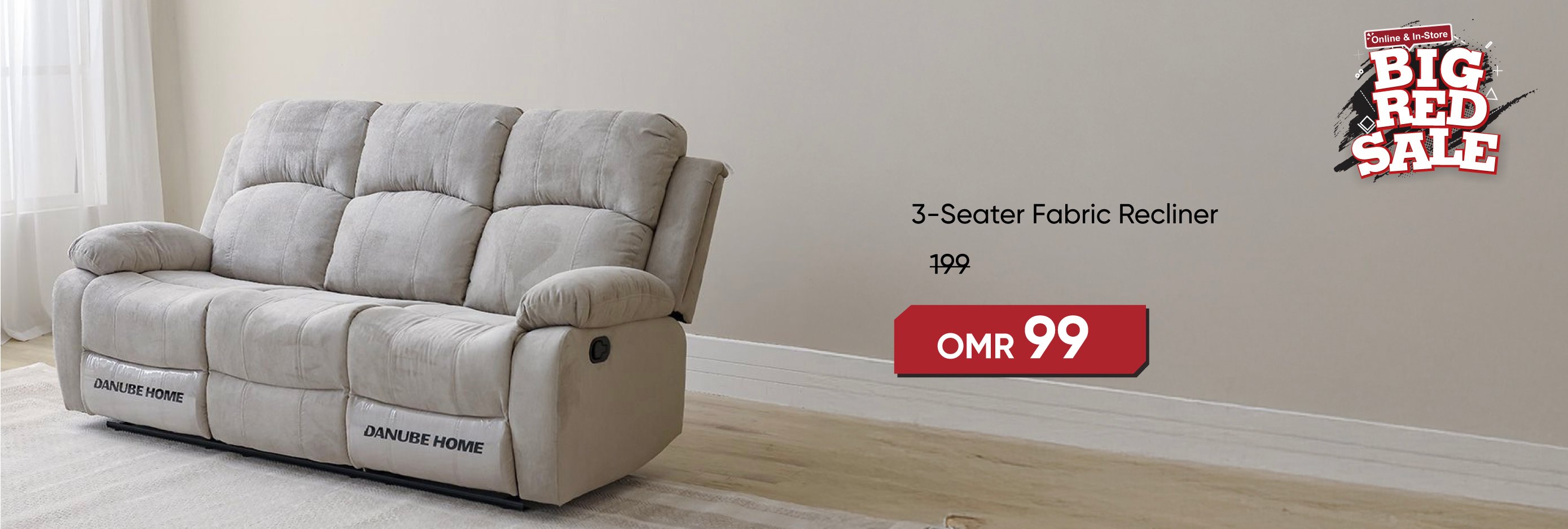 BRSO25-CB-LR-3-Seater Fab Recliner