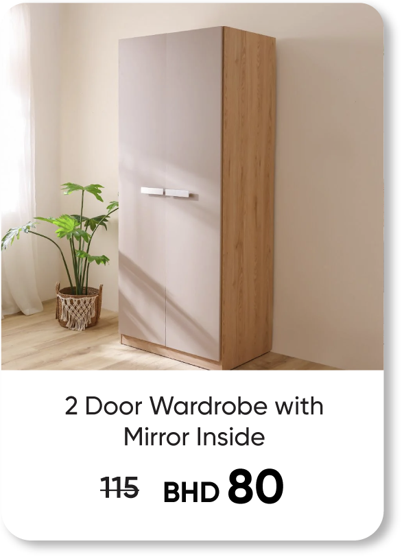HFB25-SD-2D Wardrobe WMirror Inside