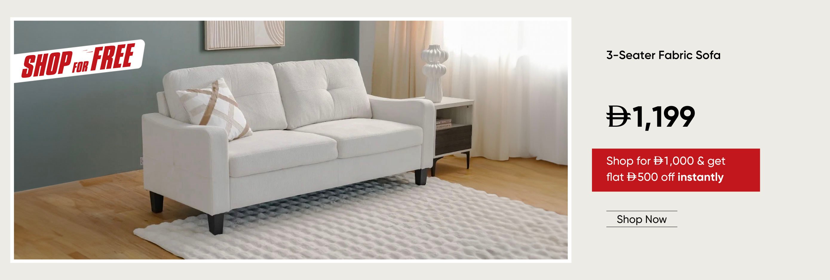 SFF25-LR-CB-3-Seater Fabric Sofa