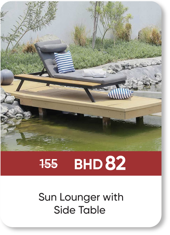 BRSB25-SD-Sun Lounger WSide Table