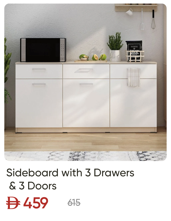 EHU-SD-Sideboard w 3 Drawers & 3D