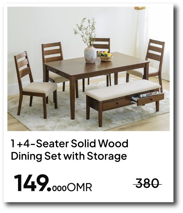 NYHRO26-SD-1 + 4-Seater Solid Wood 
