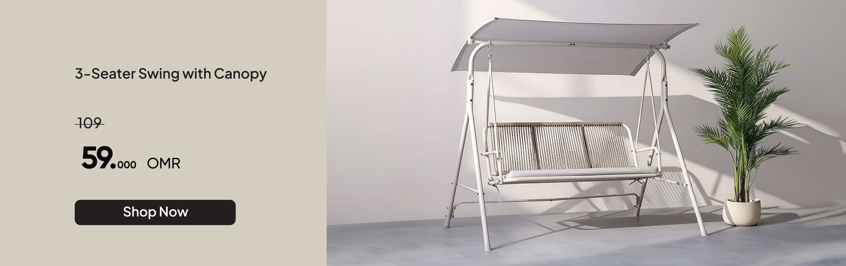 NYHRO26-OD-CB-3-Seater Swing Canopy