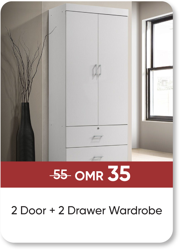 BRSO25-SD- 2 Door + 2 Drwr Wardrobe