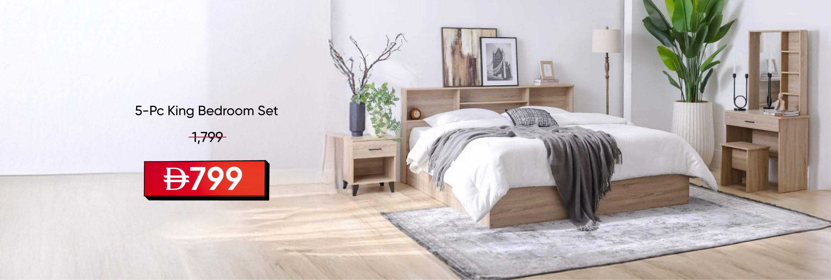 YESU25-BR-CB-5-Pc King Bedroom Set