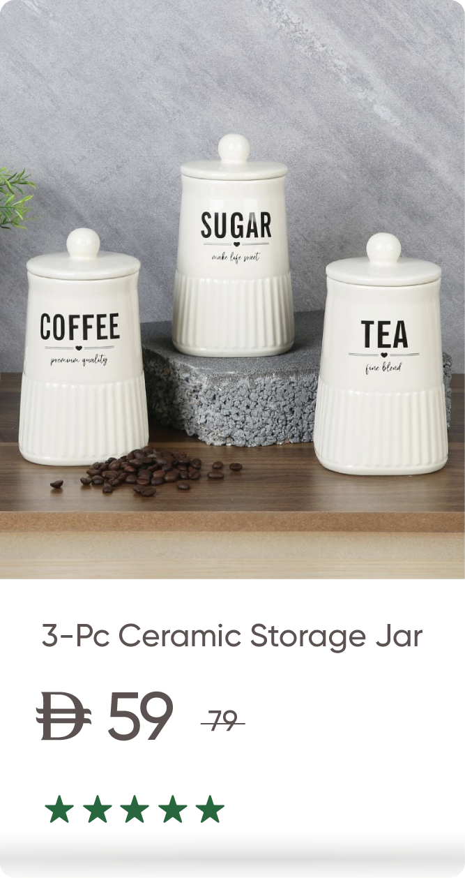 U25-Organizer Blk-Storage Jar 3Pc