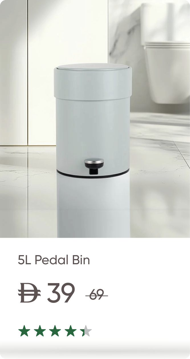 U25-Organizer Blk-Pedal Bin 5L