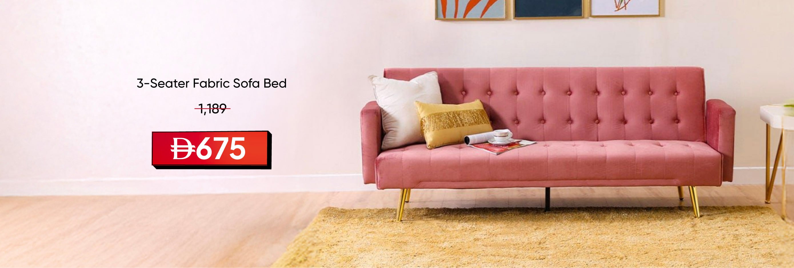 YESU25-LR-CB-3-S Fabric Sofa Bed